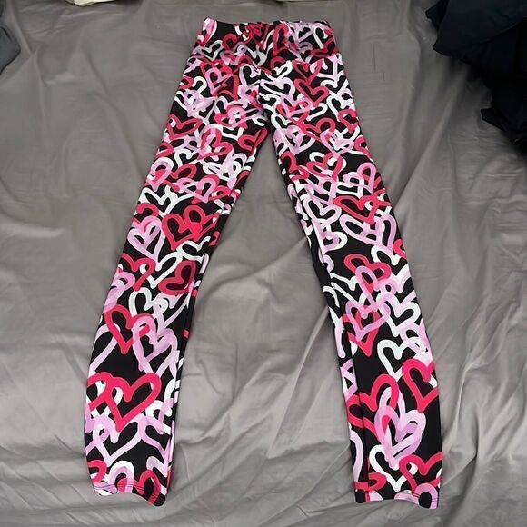 GoldSheep heart patterned leggings sz XS - Picture 1 of 3